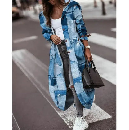 Casual Lapel Mid-length Trench Coat For Women